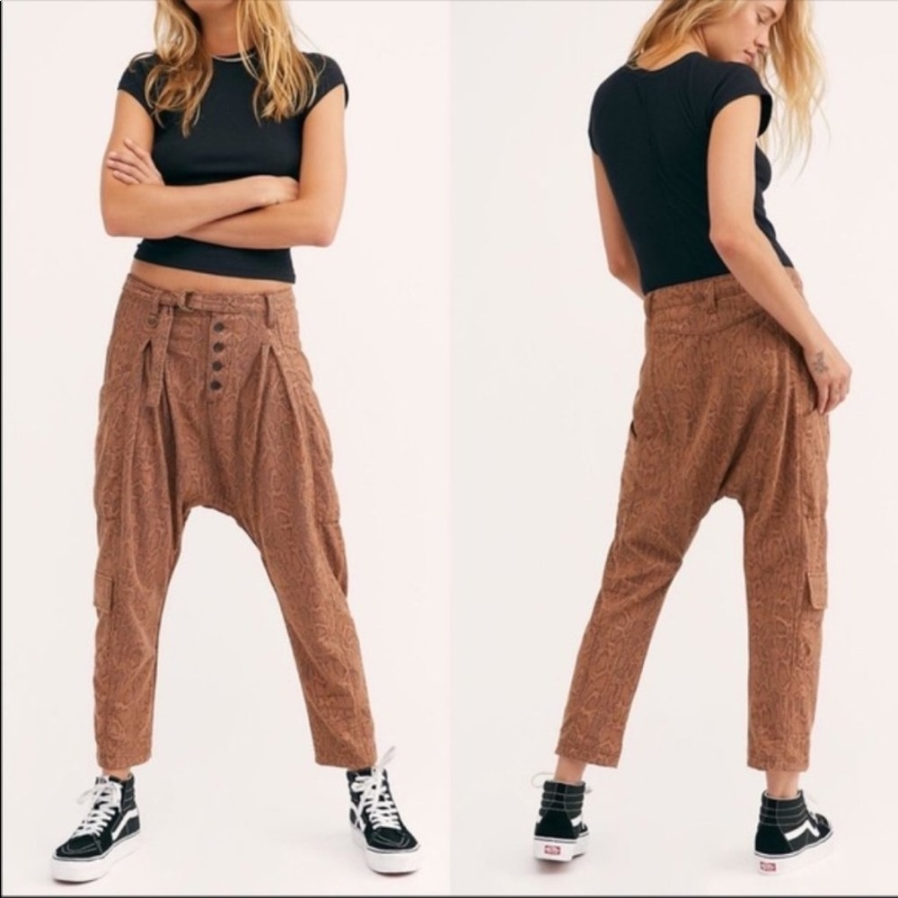 Free People Tan Cropped Harem Pants - Picture 2 of 6